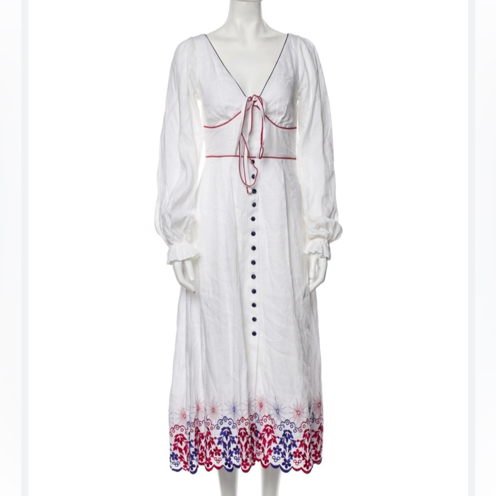 NEW Gul Hurgel Linen Embroidered Dress